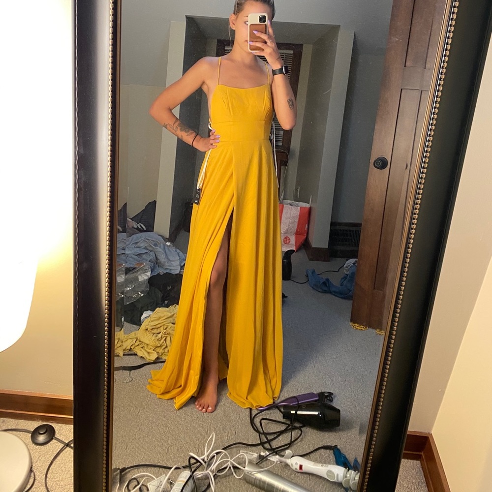 Lulus Marigold/Yellow Bridesmaids dress